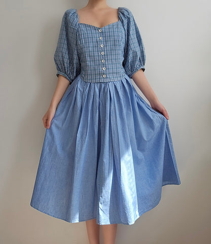 Jupe en coton bleu ciel - S