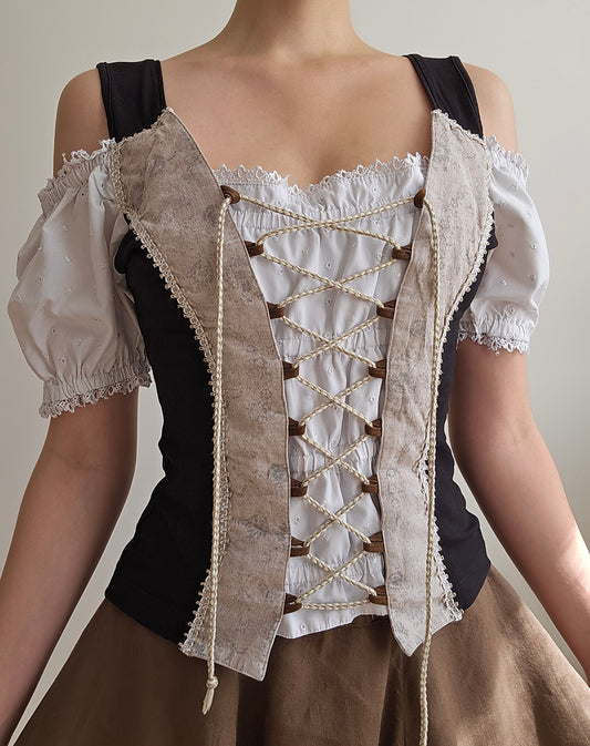 Top corset à lacets - S