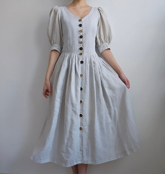 Robe longue crème/beige cottagecore  - M