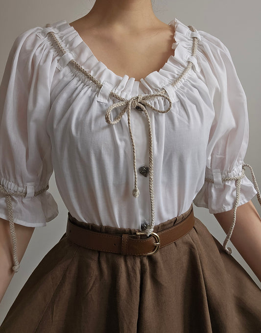 Blouse vintage à manches bouffantes - M