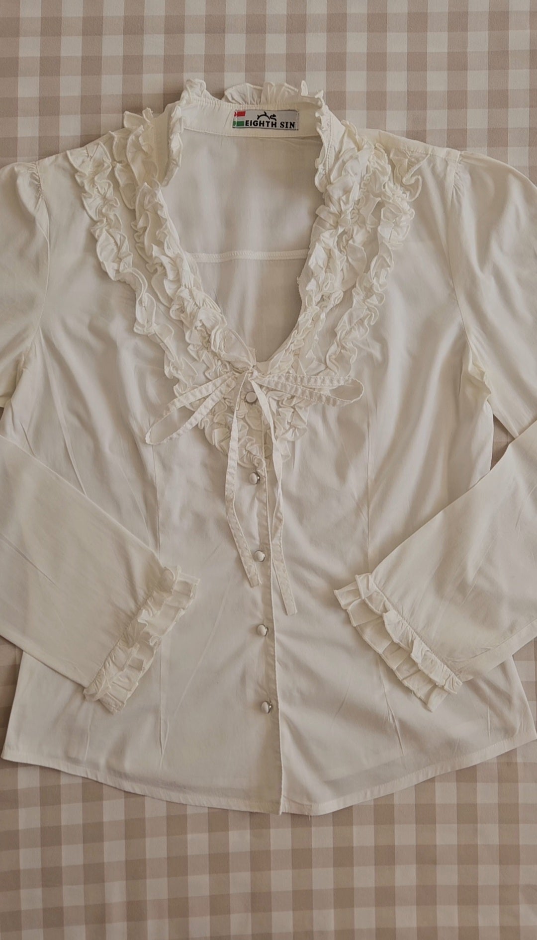 Chemise blanche à volants - S