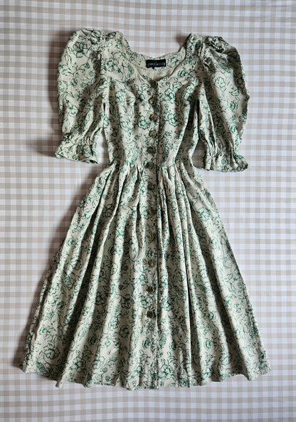Robe longue cottagecore vintage en lin - M