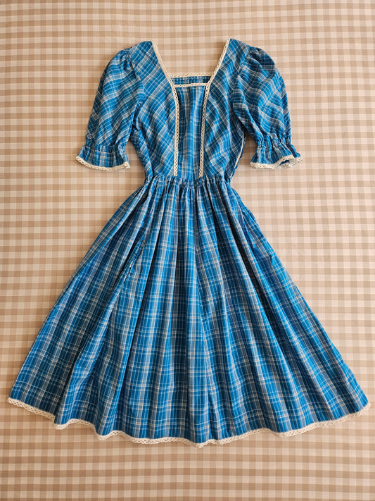 Robe cottagecore 100% coton vintage fait main handmade - XS/S