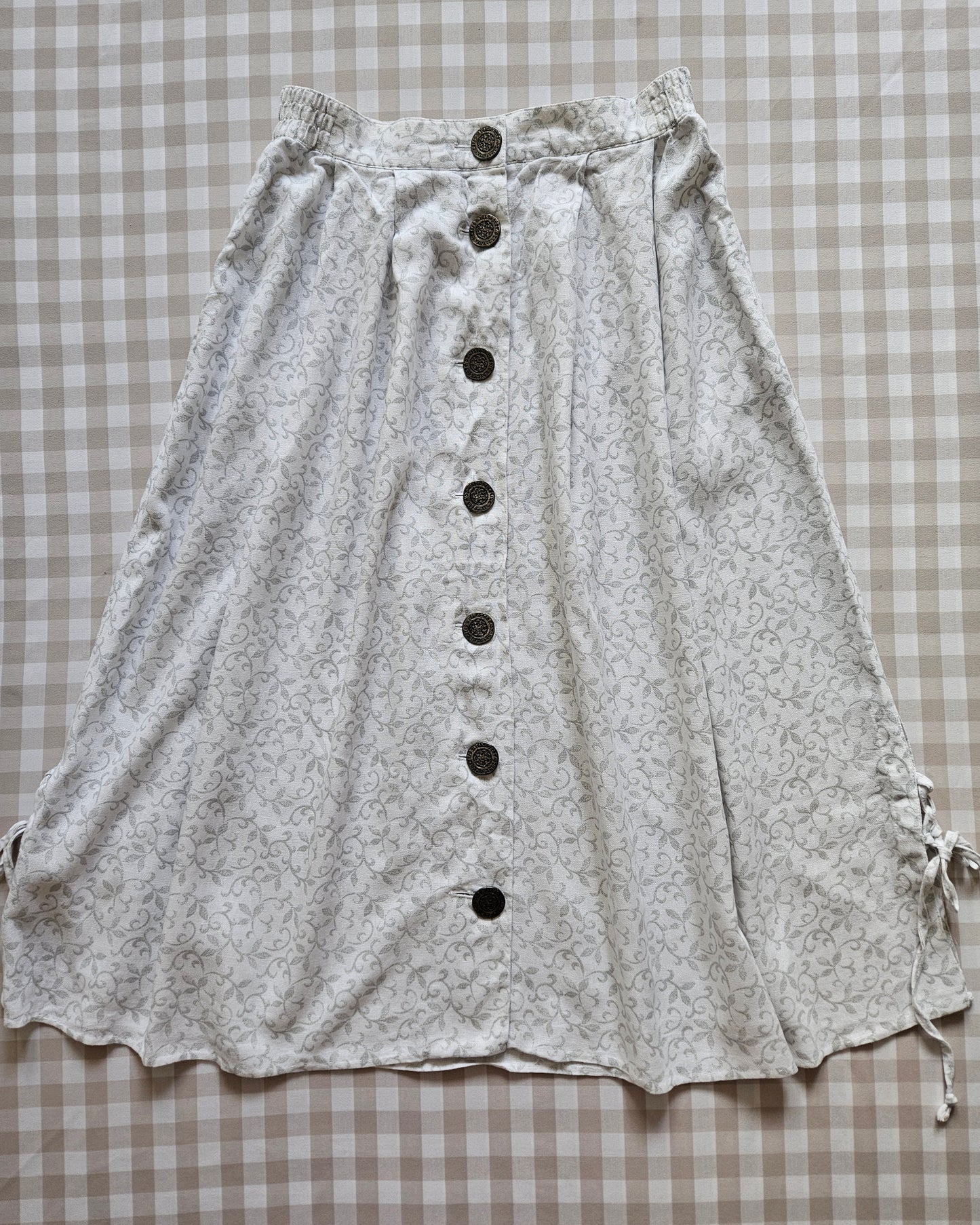 Jupe longue vintage en lin cottagecore - S/M