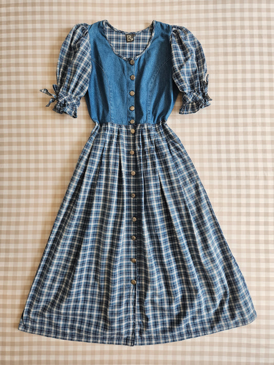 Robe longue cottagecore 100% coton vintage - M