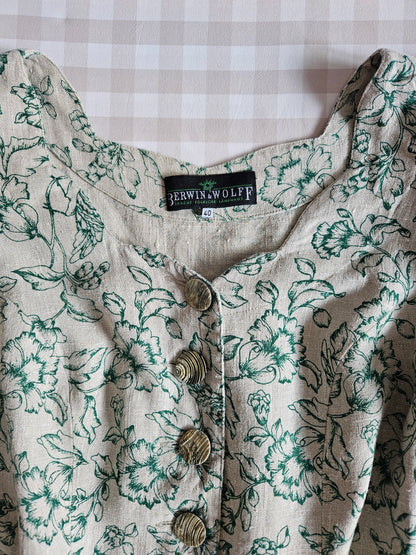Robe longue cottagecore vintage en lin - M