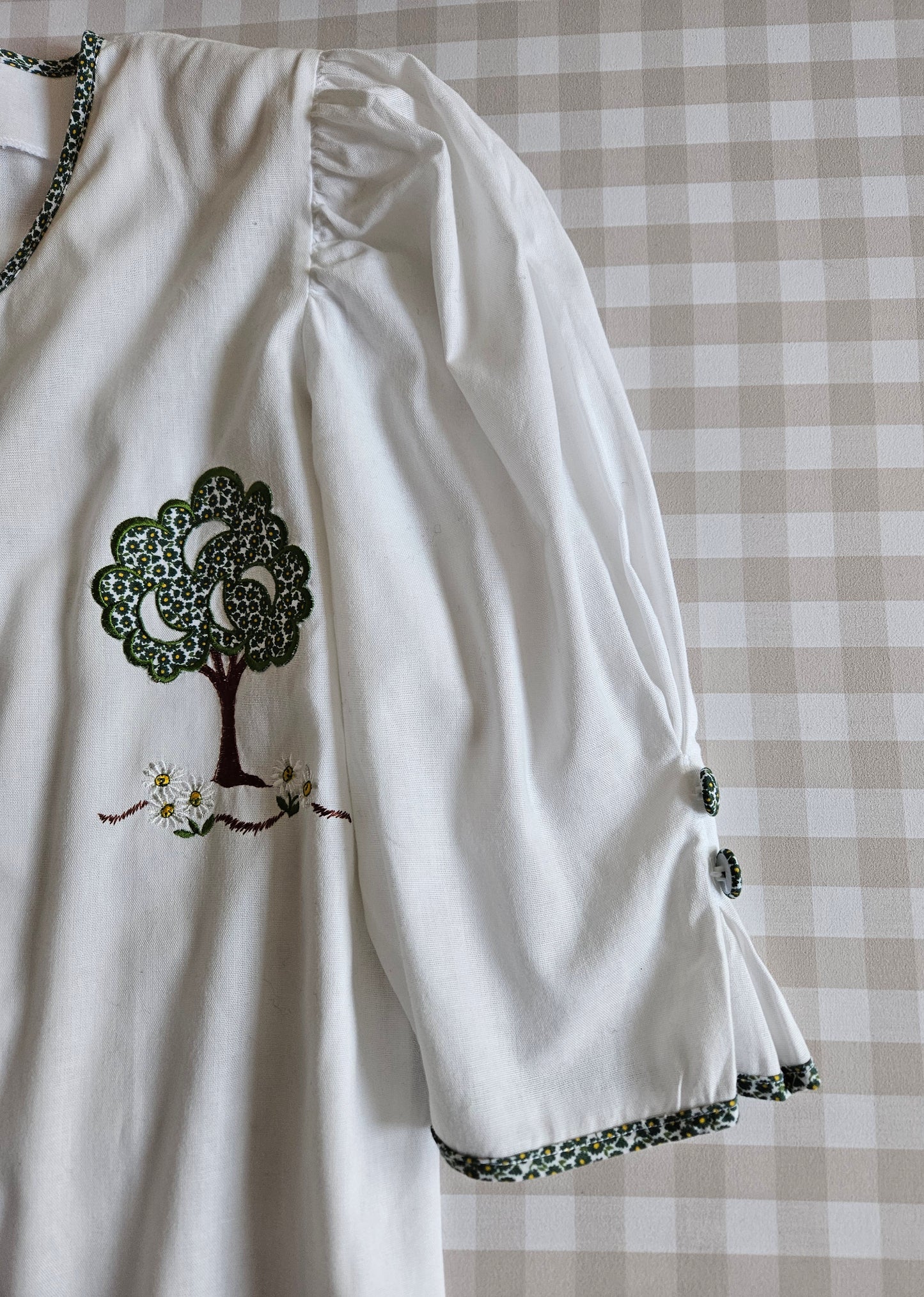 Vintage embroidered cotton blouse - L/XL