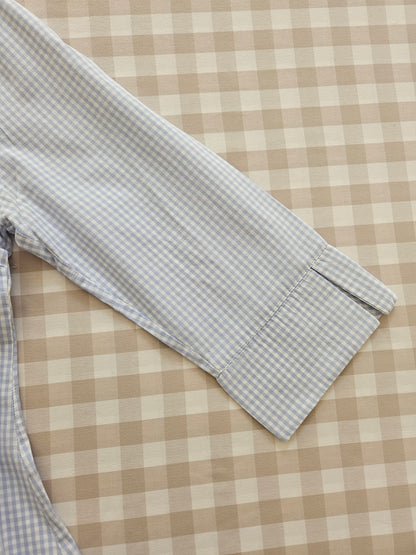 Blue checkered cotton shirt - S/M