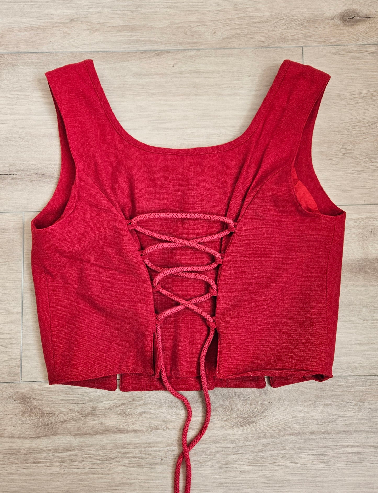 Vintage Red Wool Top/Vest - L