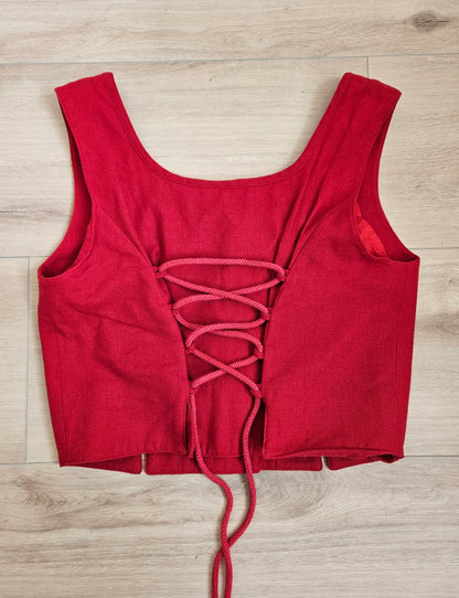 Vintage Red Wool Top/Vest - L