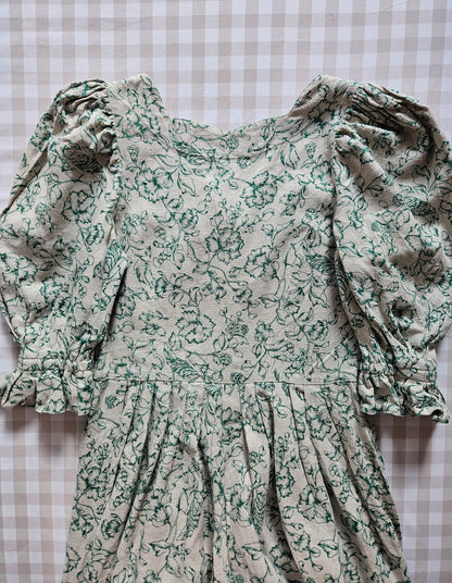 Robe longue cottagecore vintage en lin - M