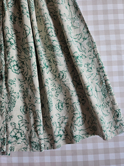 Robe longue cottagecore vintage en lin - M