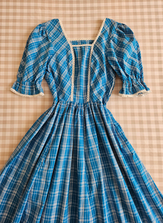 Robe cottagecore 100% coton vintage fait main handmade - XS/S
