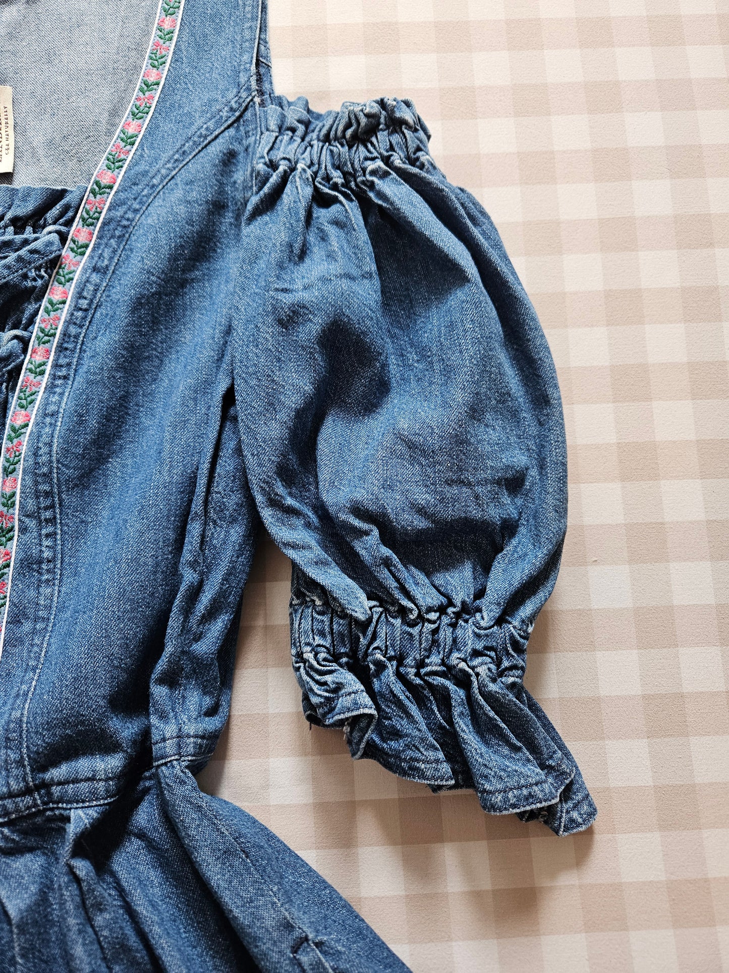 Robe à lacets en jean vintage cottagecore - S