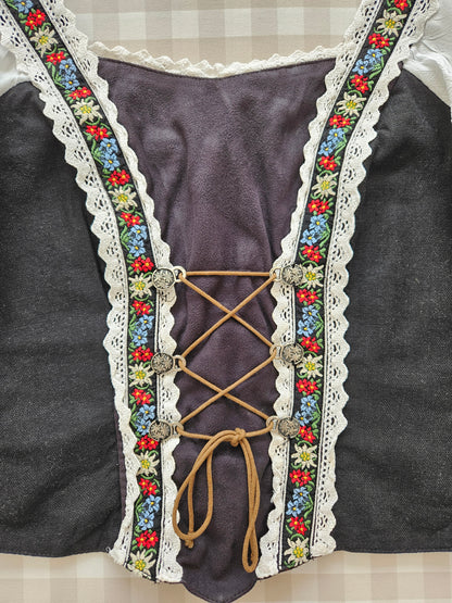 Top corset à lacets vintage cottagecore - M