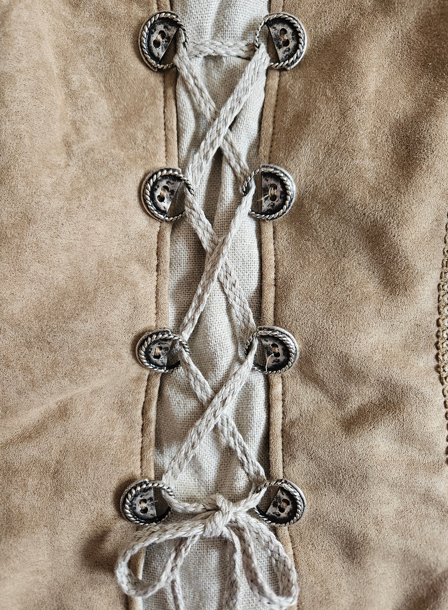 Top corset à lacets en lin vintage - L