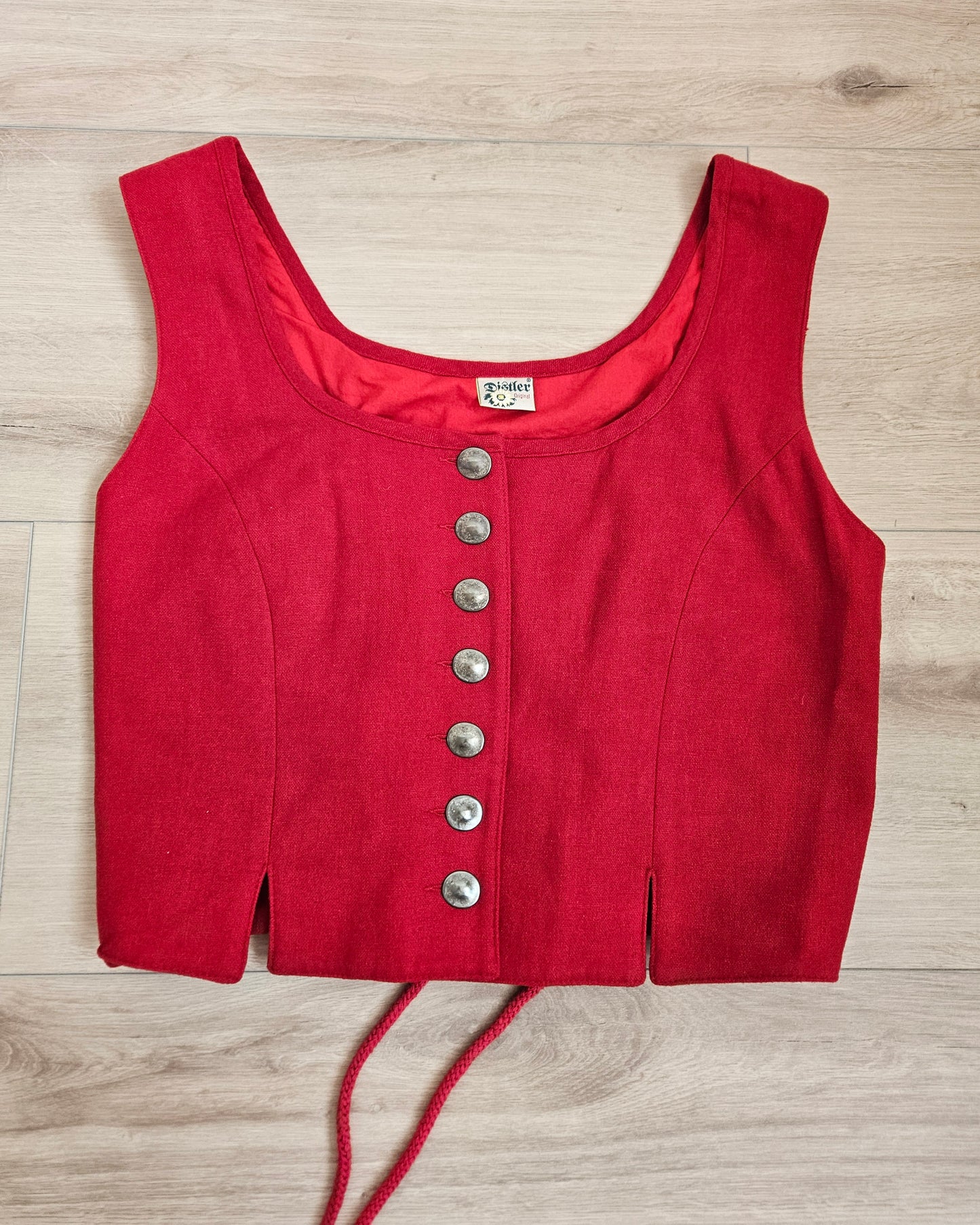Vintage Red Wool Top/Vest - L