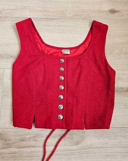 Vintage Red Wool Top/Vest - L