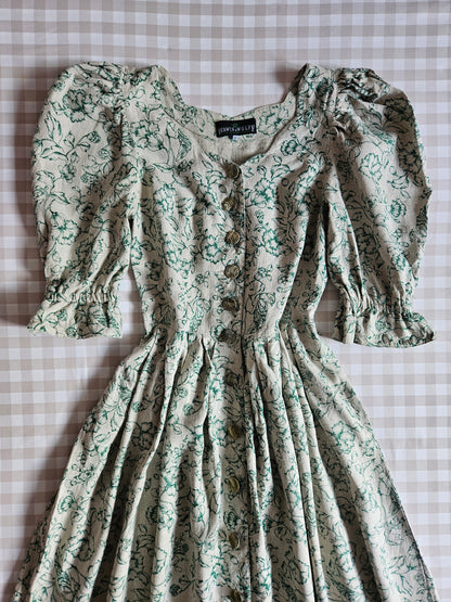 Robe longue cottagecore vintage en lin - M