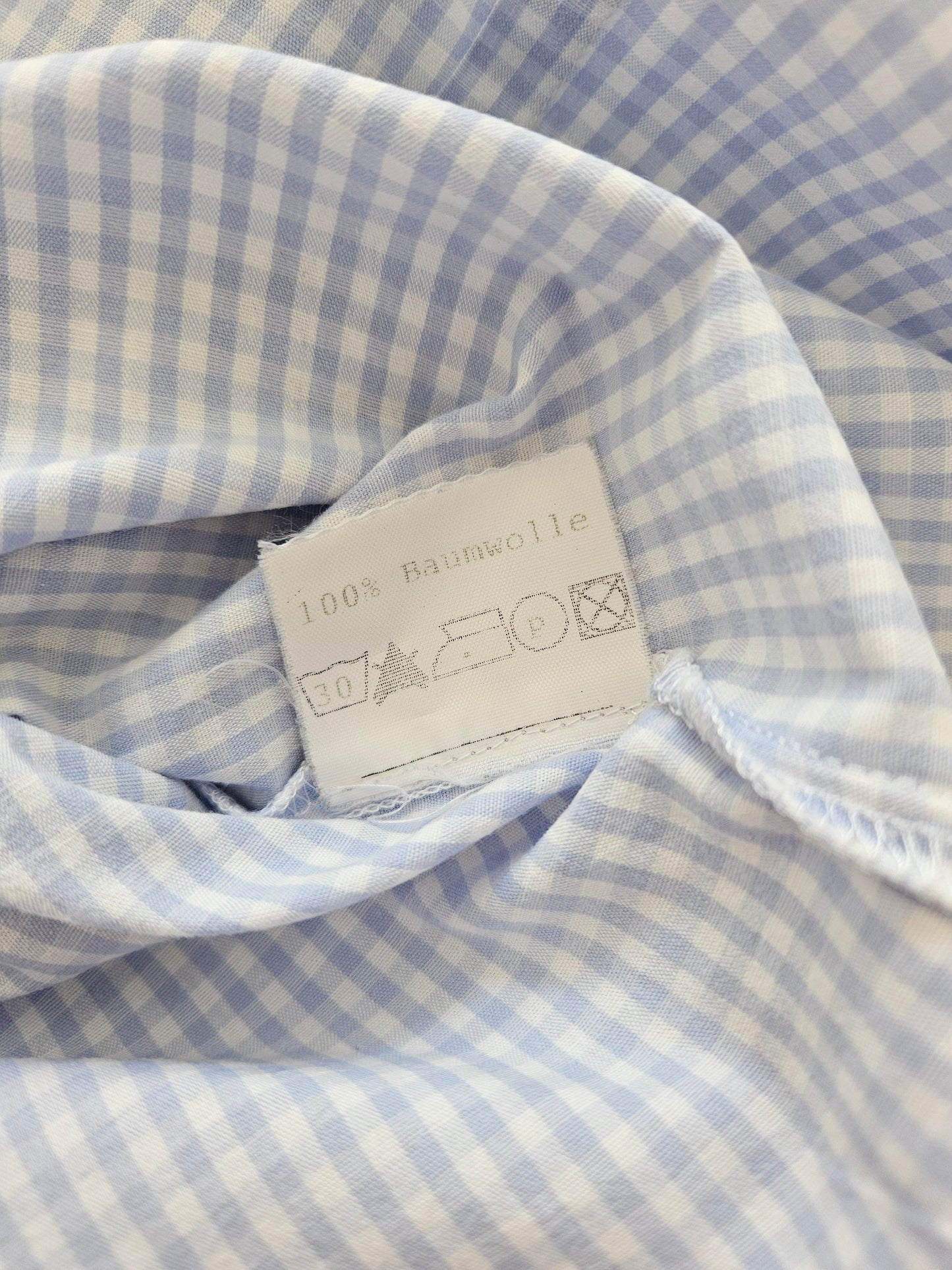 Blue checkered cotton shirt - S/M