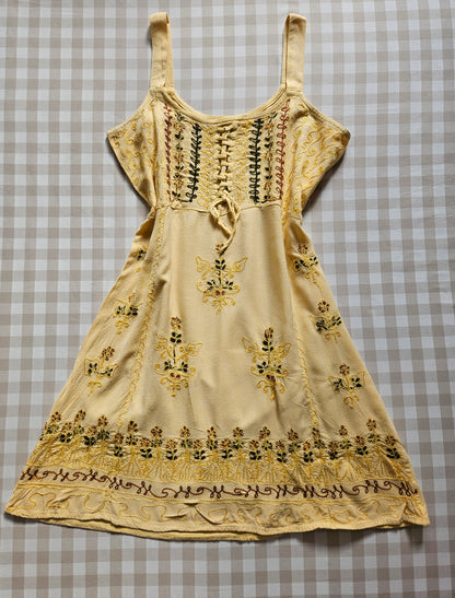 Tunique/Robe courte brodée à lacets fairycore - S/M