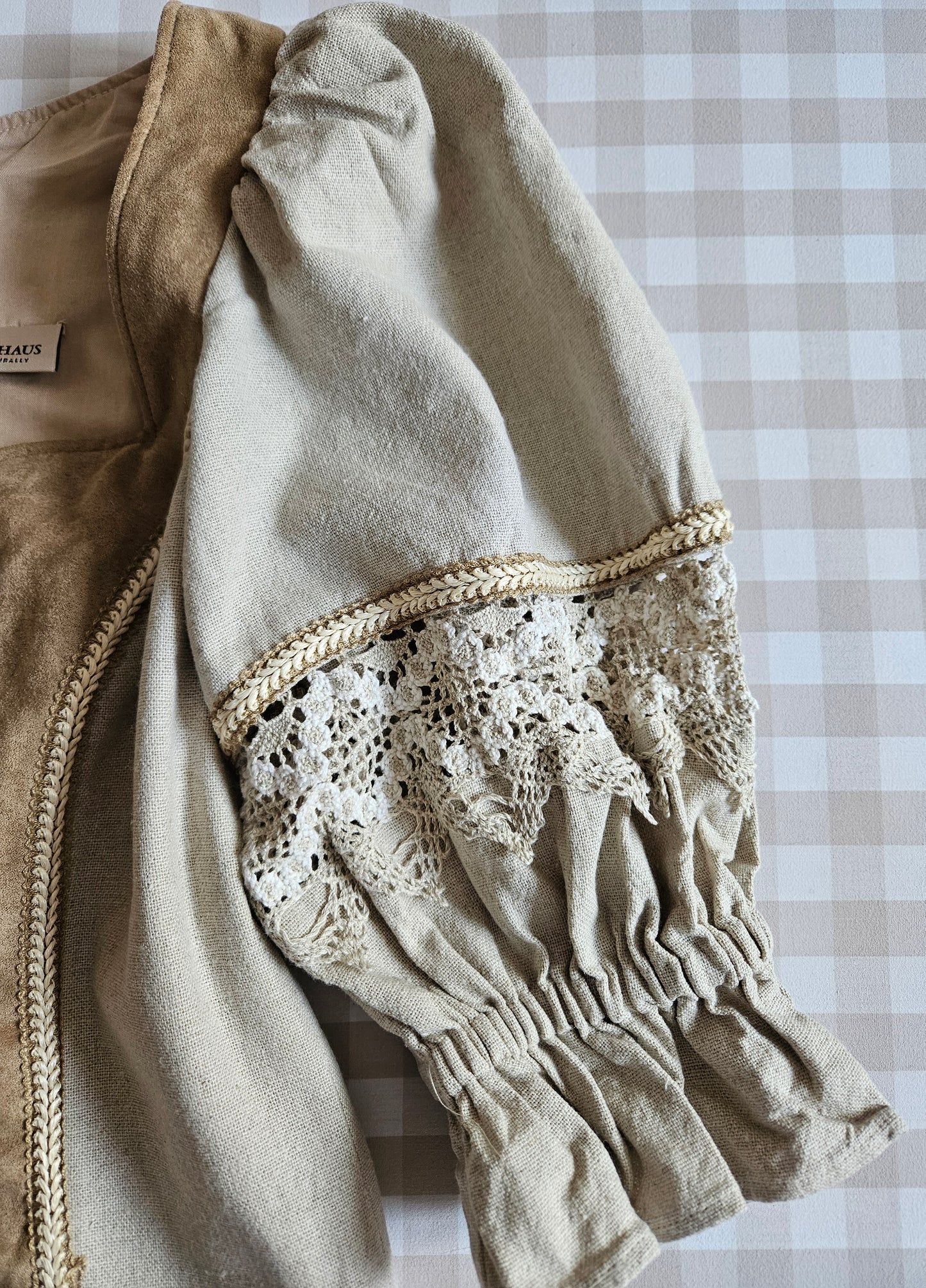 Top corset à lacets en lin vintage - L
