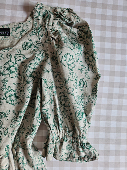 Robe longue cottagecore vintage en lin - M