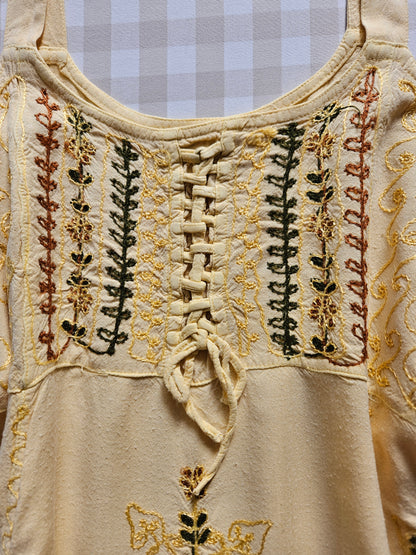 Tunique/Robe courte brodée à lacets fairycore - S/M