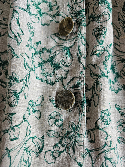 Robe longue cottagecore vintage en lin - M