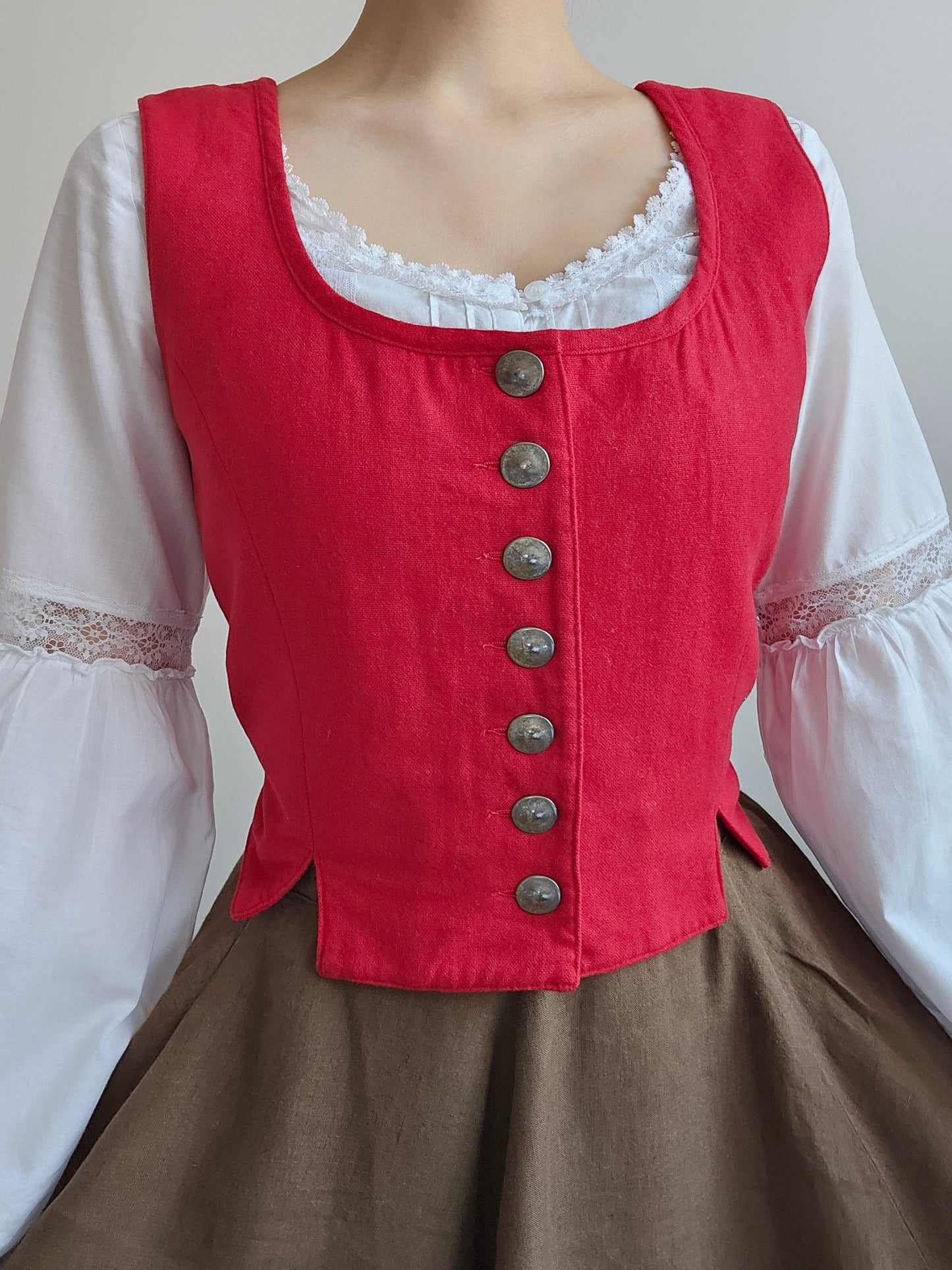 Vintage Red Wool Top/Vest - L